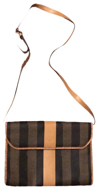 Fendi Pequin Brown Cross Body Bag 