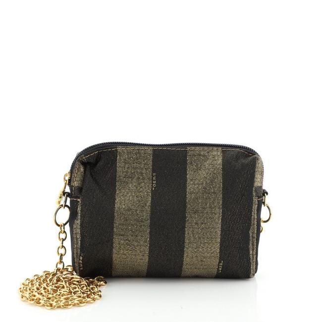 Fendi Pequin Metallic Small Multicolor Canvas Cross Body Bag 