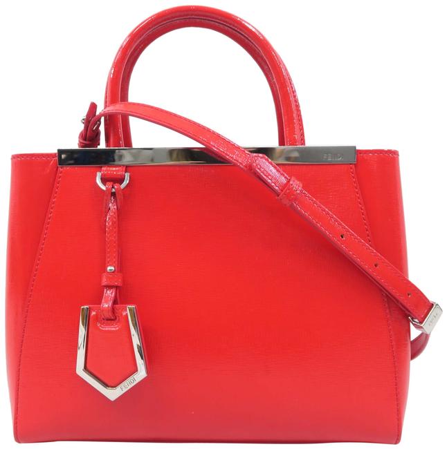 Fendi Petite 2jours Red Patent Leather Satchel 
