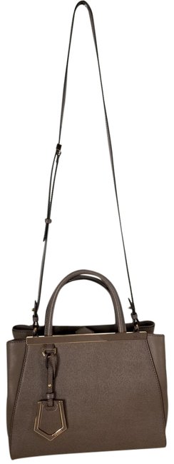 Fendi "Petite 2jours" Tan Leather Cross Body Bag 