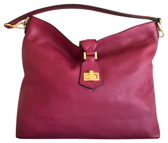 Fendi Pink Leather Hobo Bag 