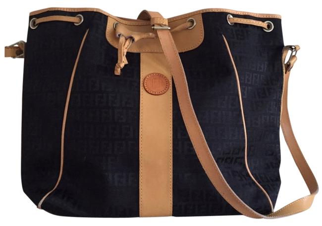 Fendi P.k. 3940 Black Canvas Cross Body Bag 