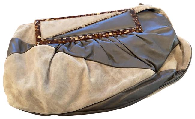 Fendi Pouchette Tan Brown Suede Leather Satchel 