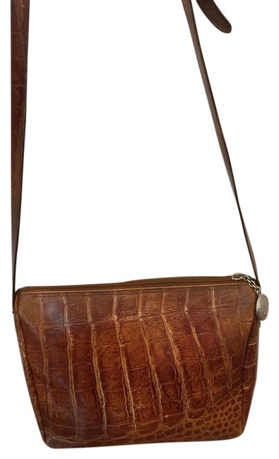 Fendi Print Brown Leather Cross Body Bag 