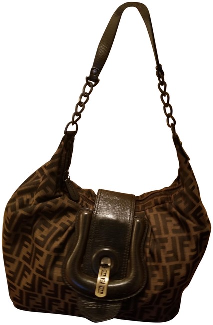 Fendi Print Zucca Canvas Hobo Bag 