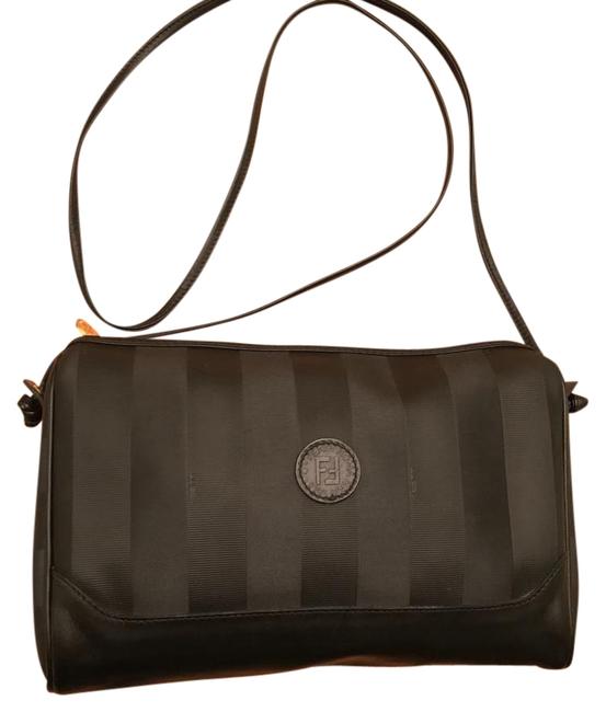 Fendi Pristine Regimental Pequin Black Cross Body Bag 