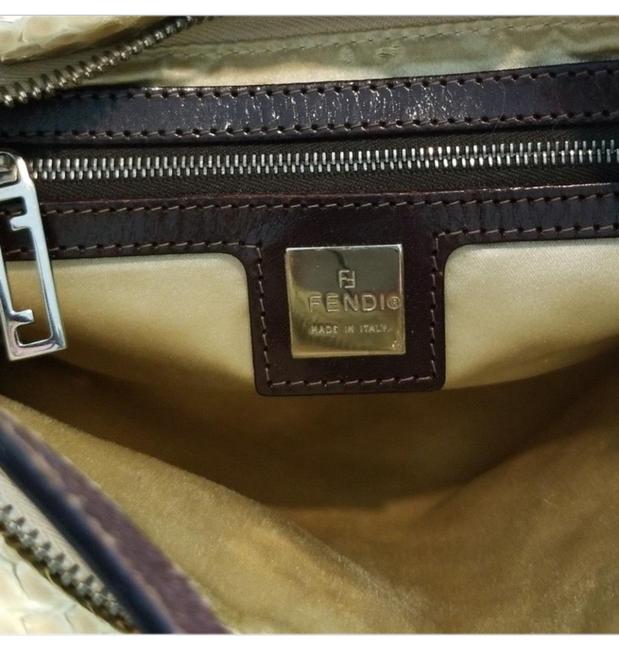 Fendi Purse Beige Snakeskin Leather Cross Body Bag 