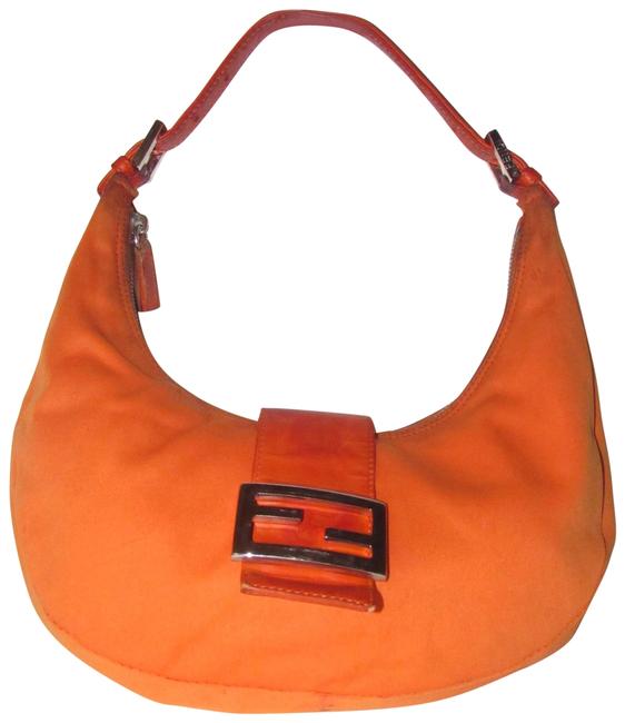 Fendi PursesDesigner Purses Orange Fabric and Leather Hobo Bag 
