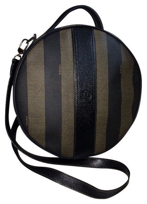 Fendi Rare Lg Pequin Round Cross Body Bag 