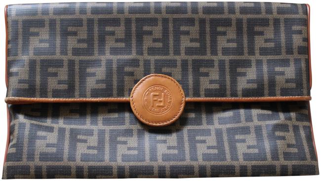 Fendi Rare Vintage Zucca Canvas Clutch 