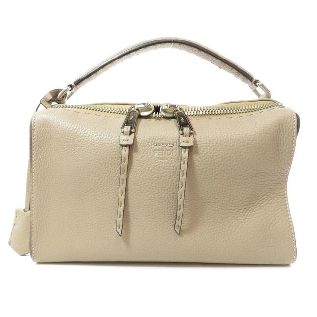 Fendi Ray Celeria Handbag Ladies Beige Leather Satchel 