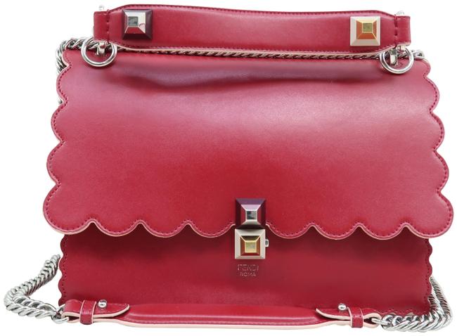 Fendi Red Calfskin Leather Satchel 