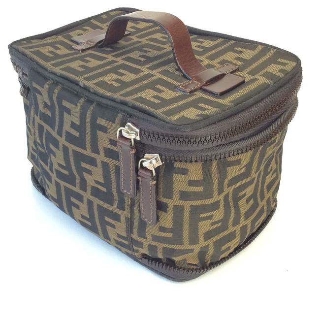 Fendi Foldable Biege Canvas Clutch 