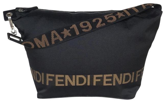 Fendi Roma 1925 Rare Black Nylon Hobo Bag 