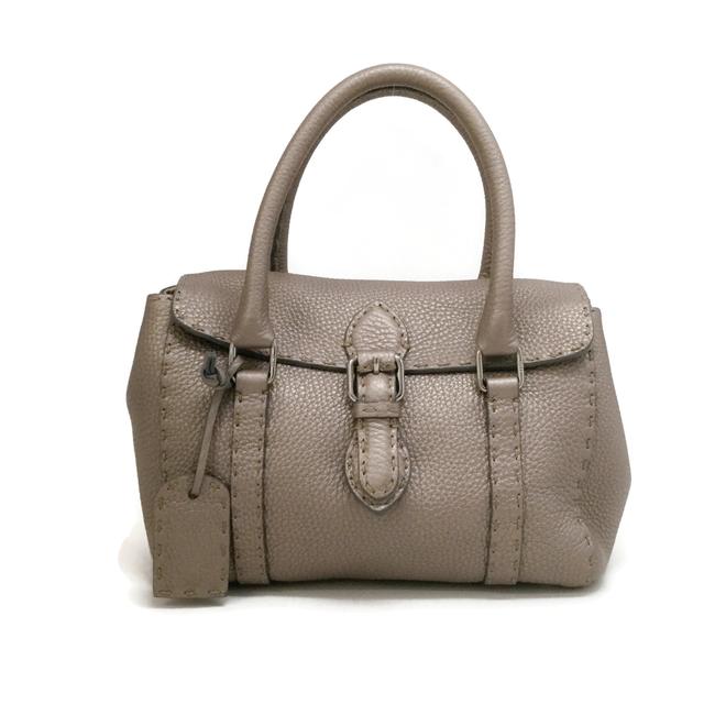 Fendi Sellaria Light Grey Leather Satchel 