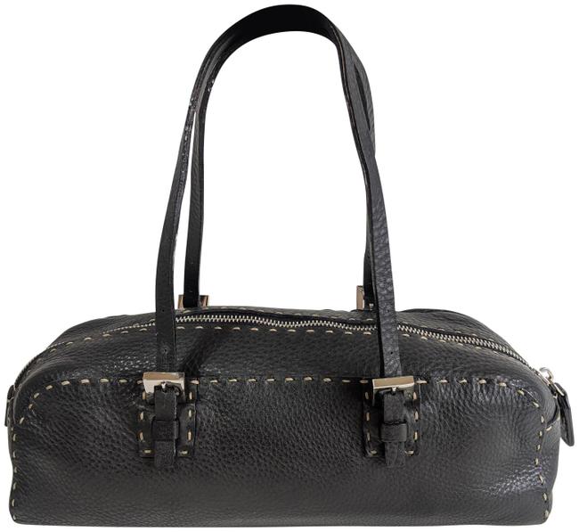 Fendi Selleria Black Leather Satchel 