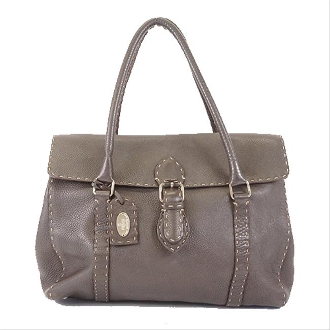 Fendi Selleria Hand Women&s Brown Leather Satchel 