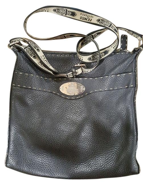Fendi Selleria Leather Black Cross Body Bag 