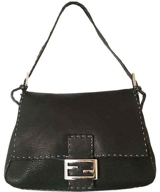 Fendi Selleria Mama Forever Black Leather Satchel 