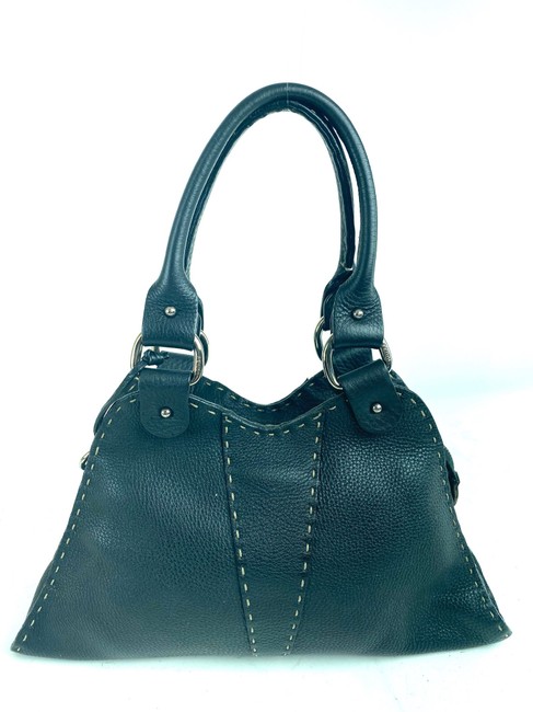 Fendi Selleria Mini Tote 9ff63 Black Leather Hobo Bag 