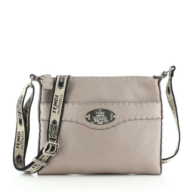 Fendi Selleria Small Neutral Leather Cross Body Bag 
