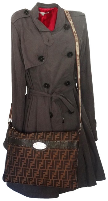 Fendi Selleria Zucca print Brown Canvas Cross Body Bag 