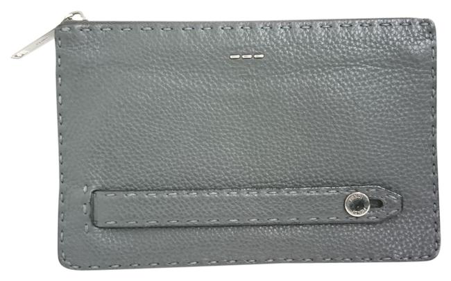 Fendi Serelia 240066040523 Gray Leather Clutch 