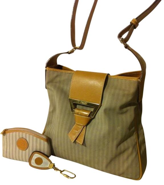 Fendi Set Tans Canvas Cross Body Bag 