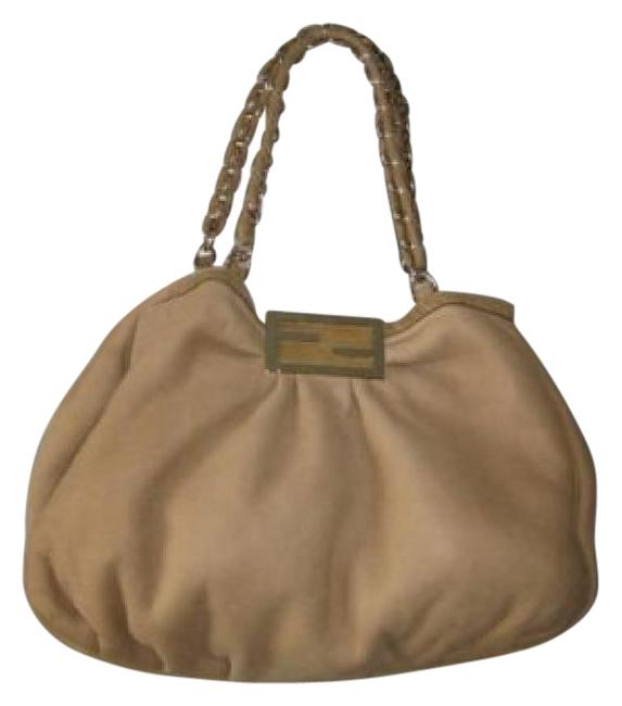 Fendi Shearling Lambskin Natural Tan Beiges Suede Leather Hobo Bag 