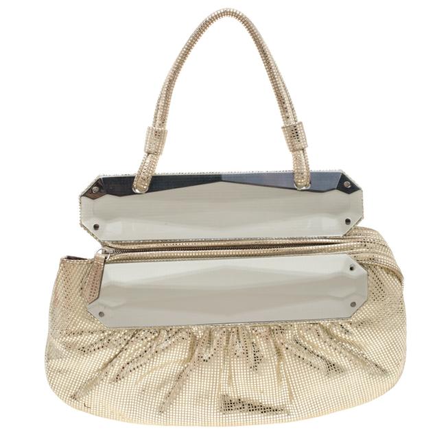 Fendi Shimmering Disco To You Silver Leather Clutch 