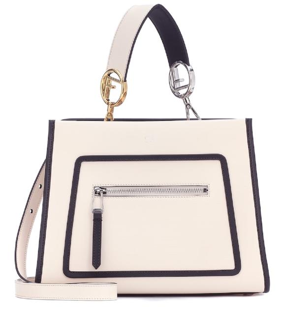 Fendi Shopping Bag Runaway Camelia Cream Tote 8bh344 White Leather Satchel 
