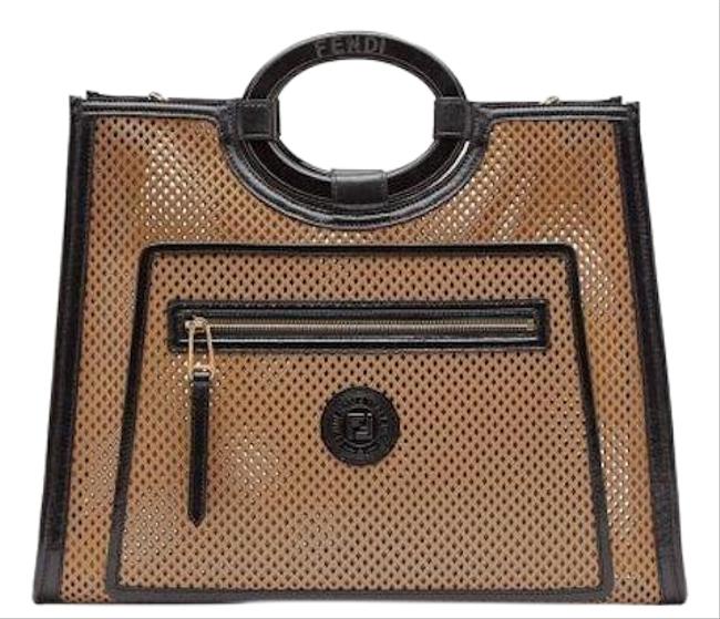 Fendi Shopping Tote Runaway Tan Cross Body Bag 