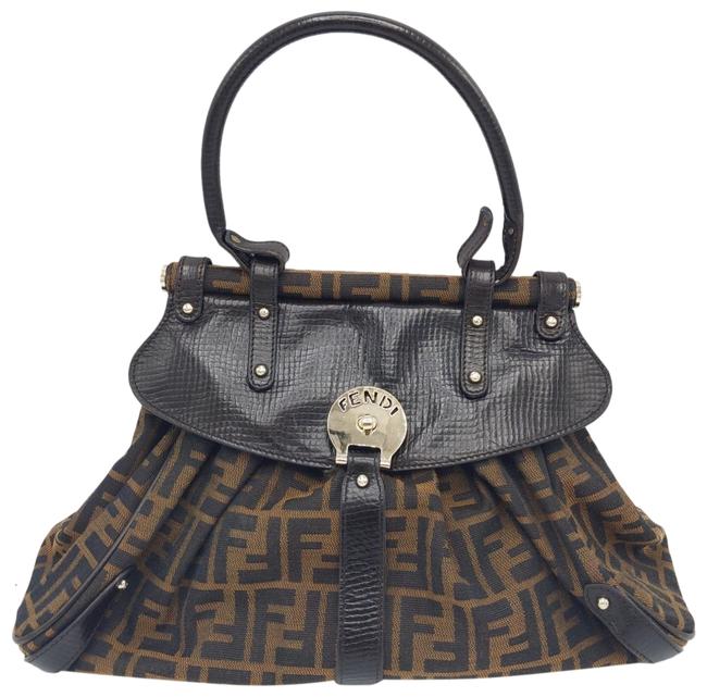 Fendi Shoulder Bag Magic Zucca Brown Leather Satchel 