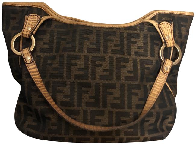 Fendi Shoulder Bag SatchelShoulder Brown and Beige Canvas Leather Satchel 