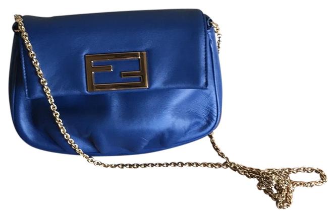 Fendi Shoulder Blue Leather Cross Body Bag 