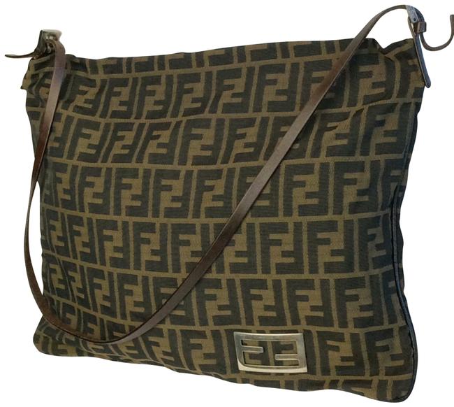 Fendi Shoulder Brown Canvas Hobo Bag 
