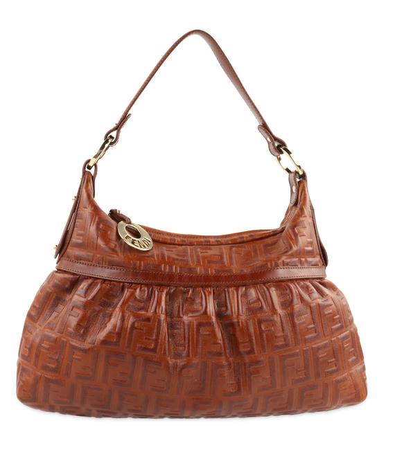 Fendi Shoulder Brown Leather Hobo Bag 