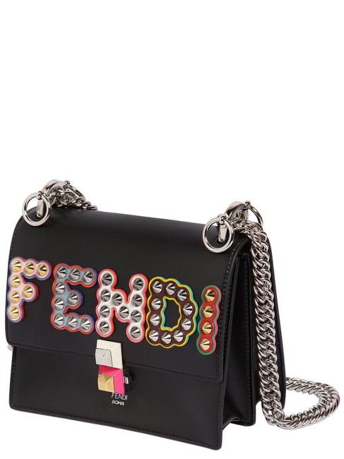 Fendi Shoulder I Small Calf Logo Studded Cross Body Bag 