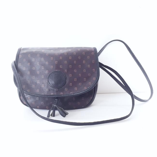 Fendi Shoulder Vintage Monogram Mini Flap Blue Cross Body Bag 