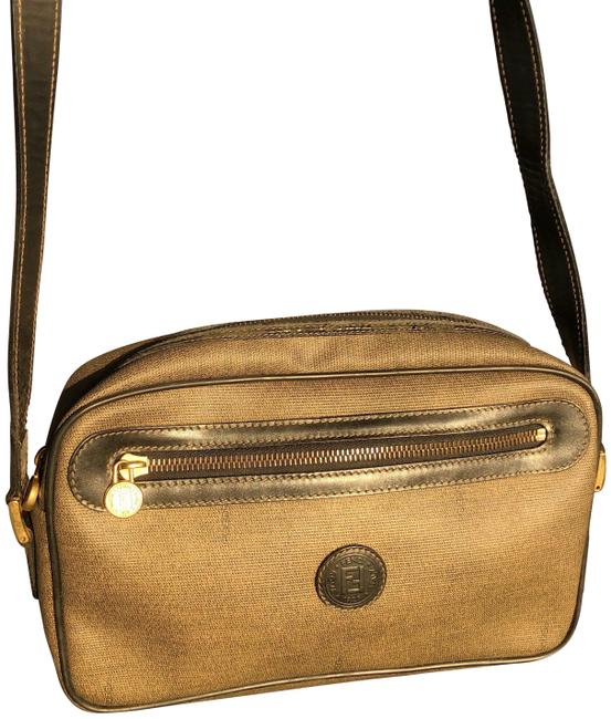 Fendi Shoulder Vintage Tan Canvas Cross Body Bag 