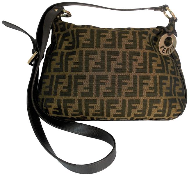 Fendi Shoulder Zucca Brown Canvas Cross Body Bag 