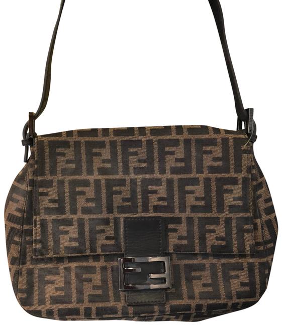 Fendi Signature Zucca Handbag Brown Hobo Bag 