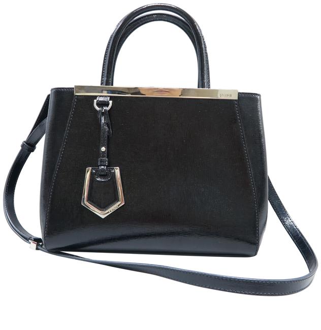 Fendi Small 2jours Black Calfskin Leather Satchel 
