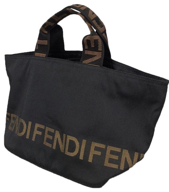Fendi Small Black Canvas Satchel 