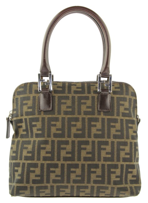 Fendi Small Brown Zucca Canvas Satchel 
