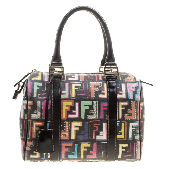 Fendi Small Forever Bauletto Multicolor Coated Canvas Satchel 