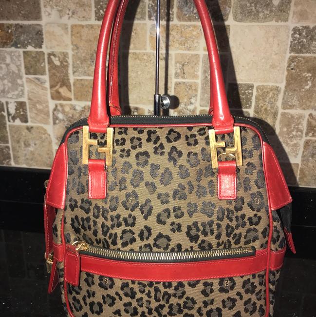 Fendi Small Leopard Purse Hobo Bag 