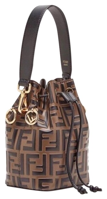 Fendi Small Mon Tresor BrownBlack Lamb Leather Satchel 