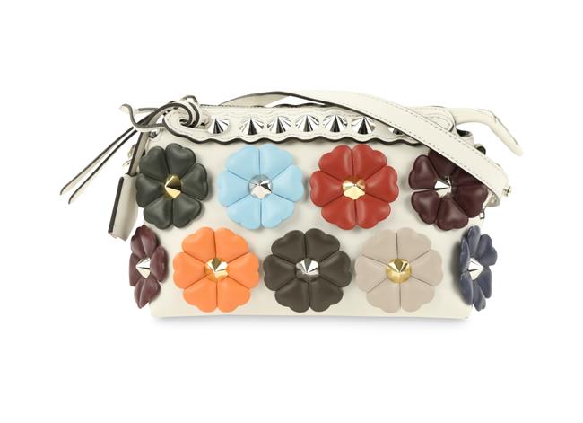 Fendi Small Studded By The Way Off White Leather Satchel 