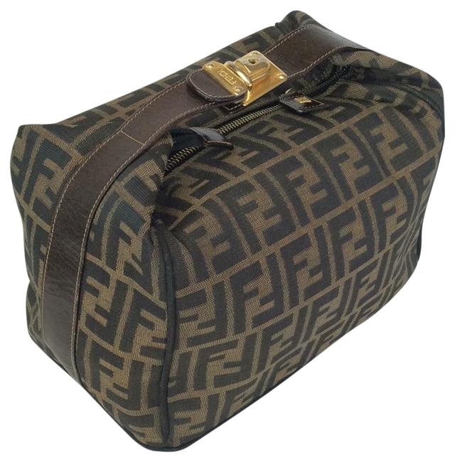 Fendi Small Zucca Beige Brown Canvas Satchel 